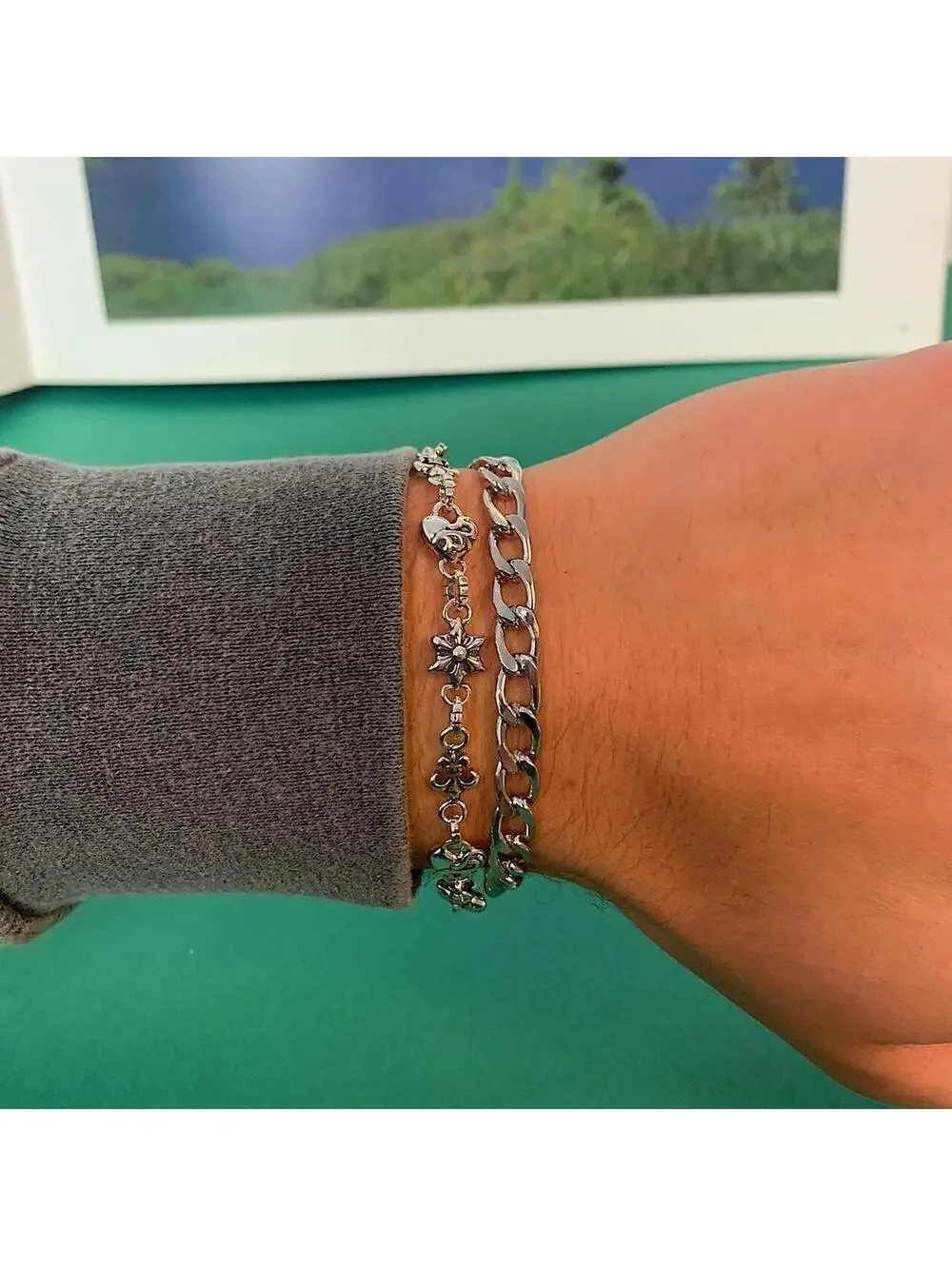 Figaro bracelet Stainless steel Bracelet. 9 inches length. Item is unisex and